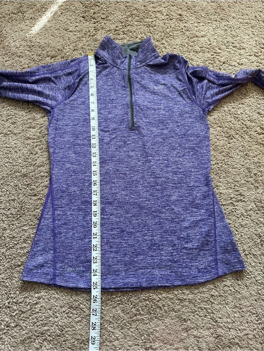 Nike Running Dri-FIT 1/4-Zip Long Sleeve Active Top Purple Size S